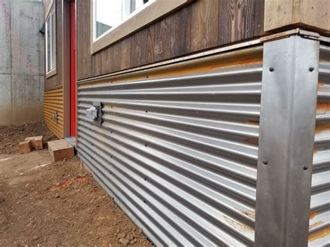 corrugated metal for house skirting|rustic corrugated metal skirting.